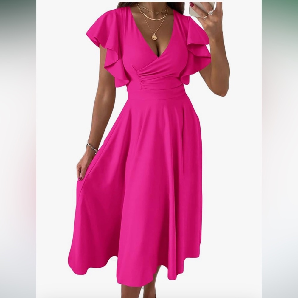 NWT Pretty Garden Pink Dress, Size Large